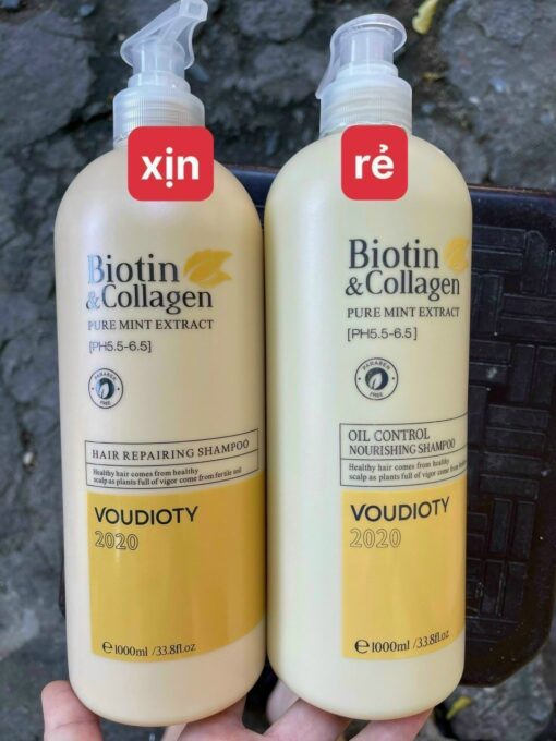 Dầu gội Biotin Collagen trắng thật giả