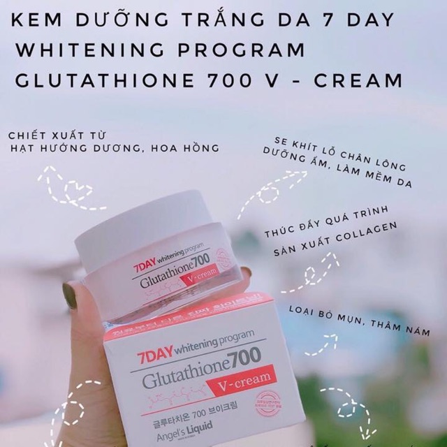 Công dụng kem dưỡng trắng Glutathione 700