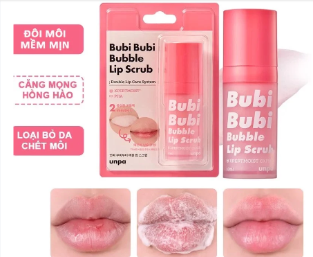 Review tẩy tế bào chết môi Bubi Bubi Bubble Lip Scrub 10ml có tác dụng gì?